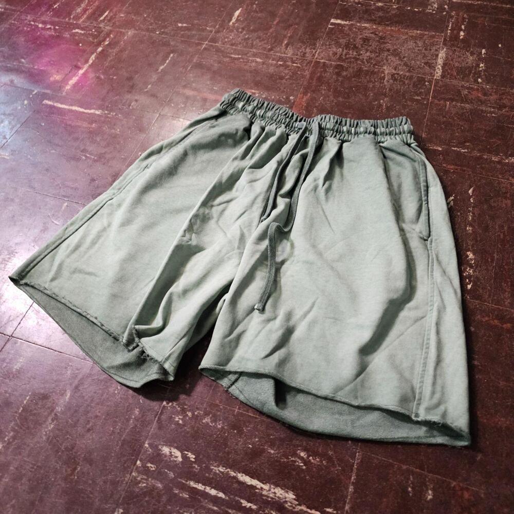 Drawstring Shorts Vintage Cotton Army Green (L) ✨